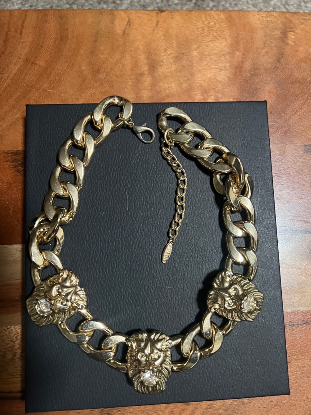 Aldo Gold-Tone Lion Head Chunky Chain Necklace